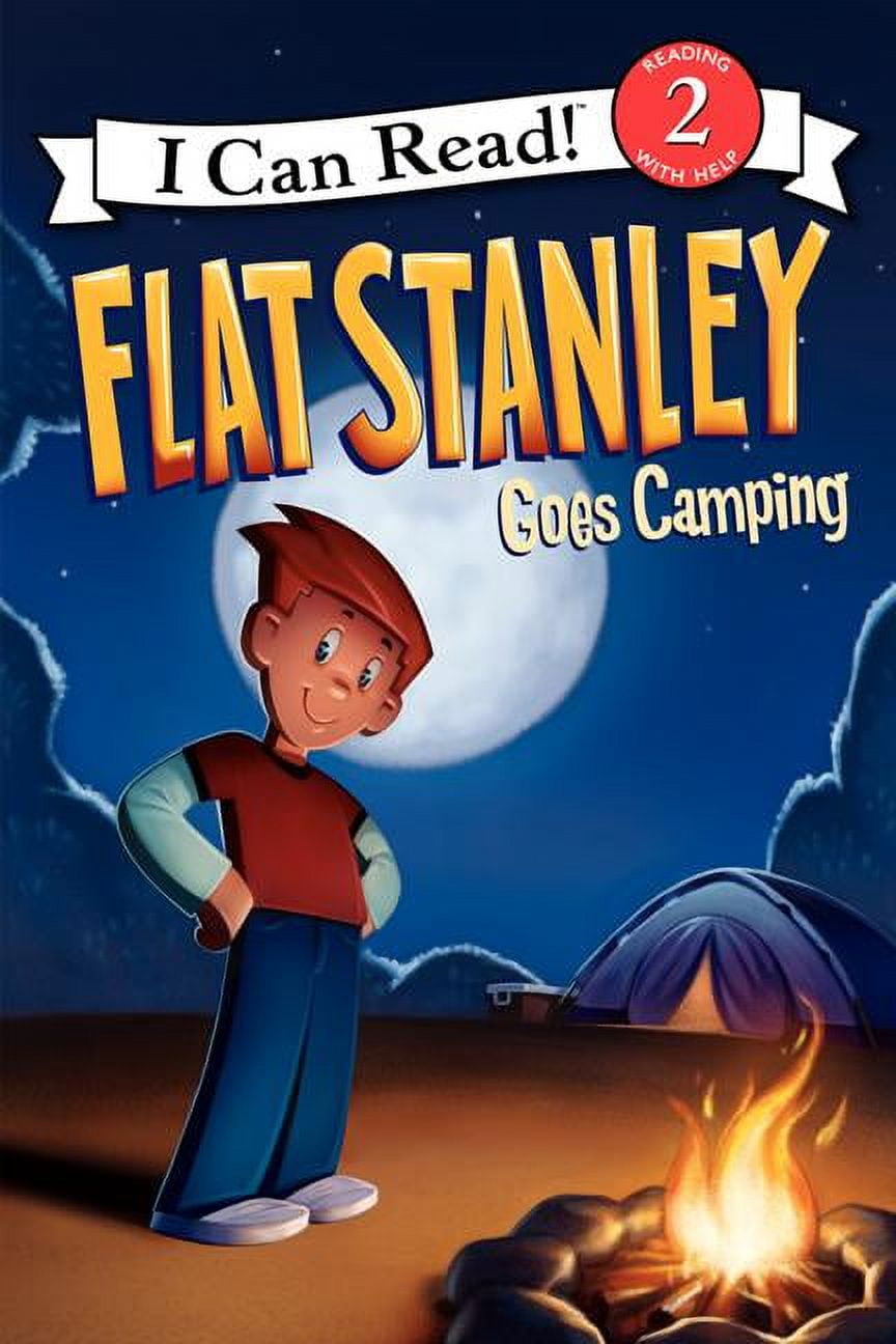 Flat Stanley Goes Camping by Jeff Brown (Paperback) book cover
